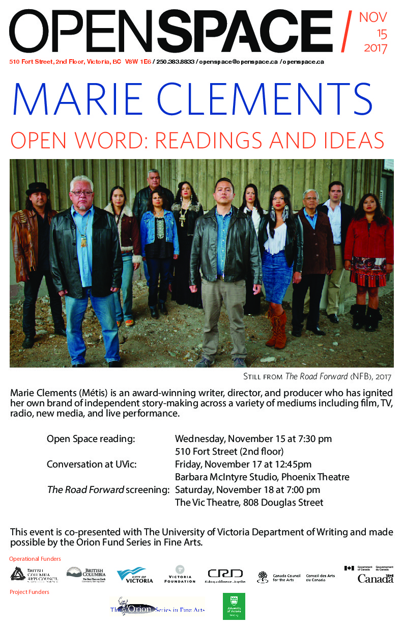Open Word: Readings and Ideas: Marie Clements @ Open Space Nov 15 2017 - Jun 12th @ Open Space