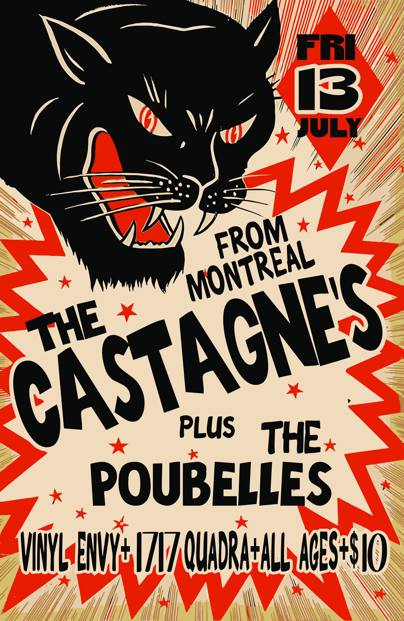FRIDAY THE 13TH~!: The Poubelles, The Castagne's @ Vinyl Envy - Jul 13, 2018