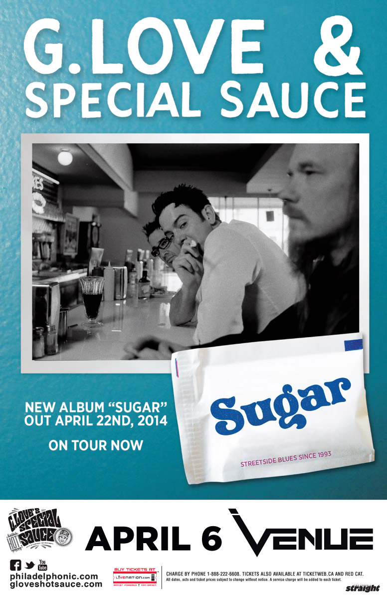 G. Love and Special Sauce, Ethan Tucker @ Venue Apr 6 2014 - Jun 16th @ Venue