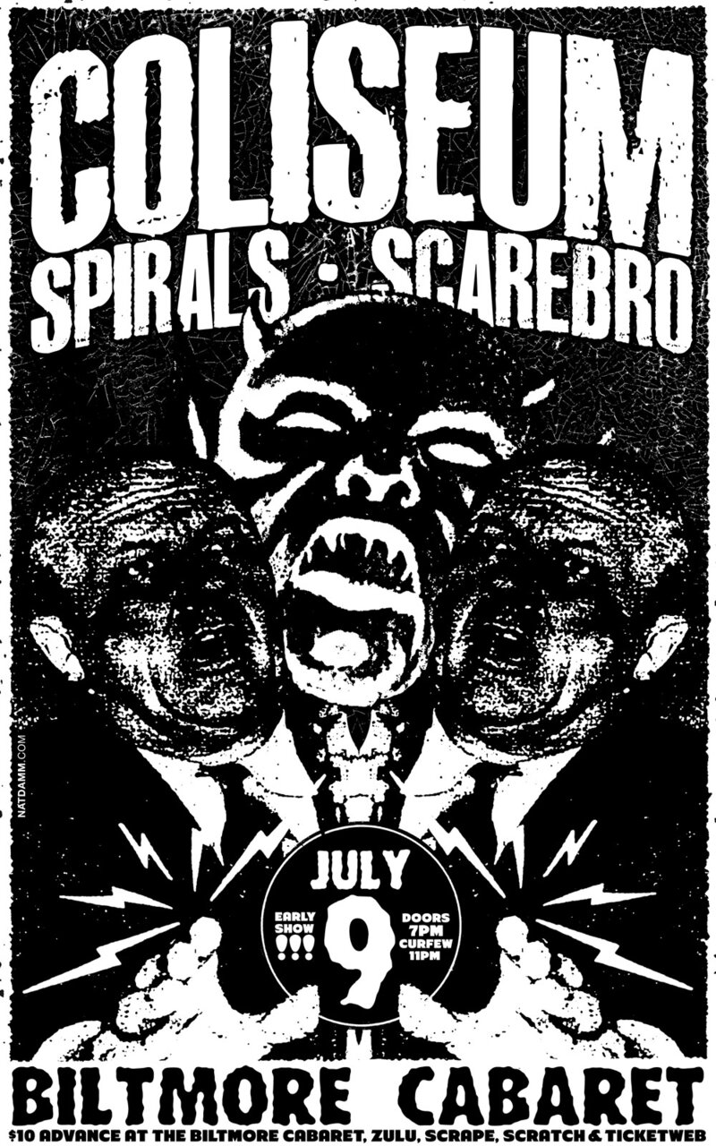 *New Lineup - Coliseum Cancelled*: Spirals, SFB, Scarebro, Siren Songs @ The Biltmore Cabaret Jul 9 2011 - May 7th @ The Biltmore Cabaret