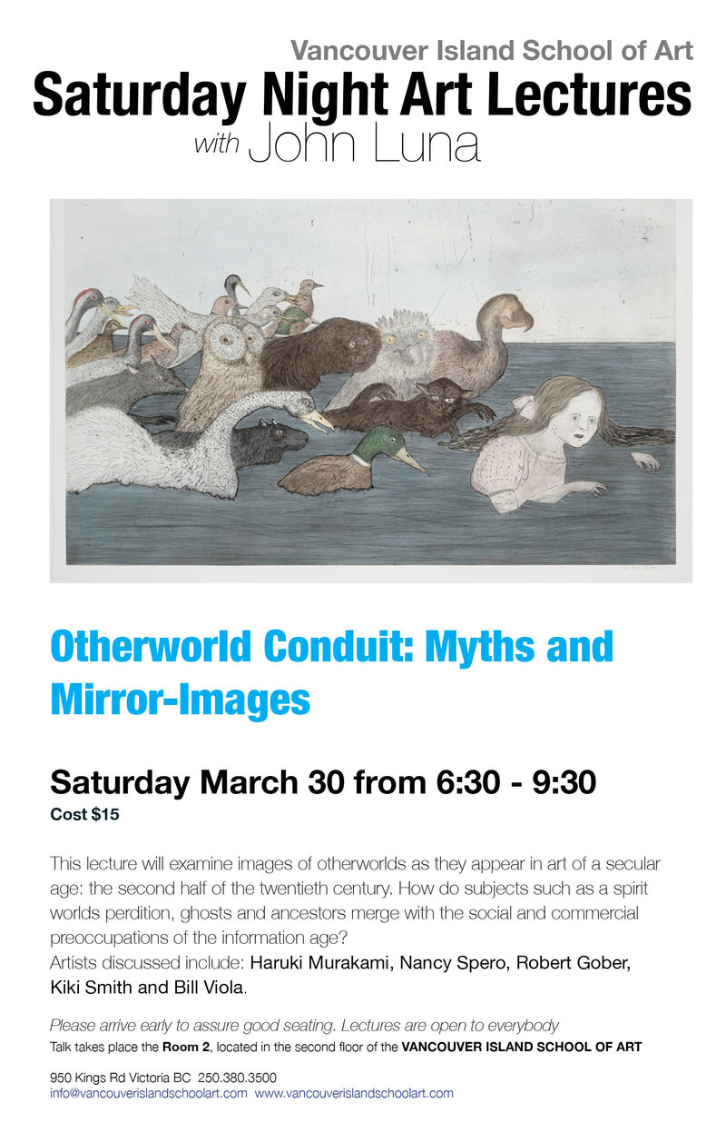 Saturday Night Art Lectures with John Luna @ Vancouver Island School of Art Mar 30 2019 - Jun 21st @ Vancouver Island School of Art