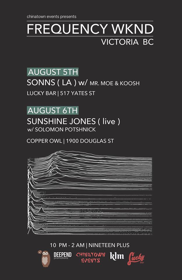 Frequency Wknd: SUNSHINE JONES, SOLOMAN POTASHNICK @ Copper Owl Aug 6 2016 - Jun 5th @ Copper Owl