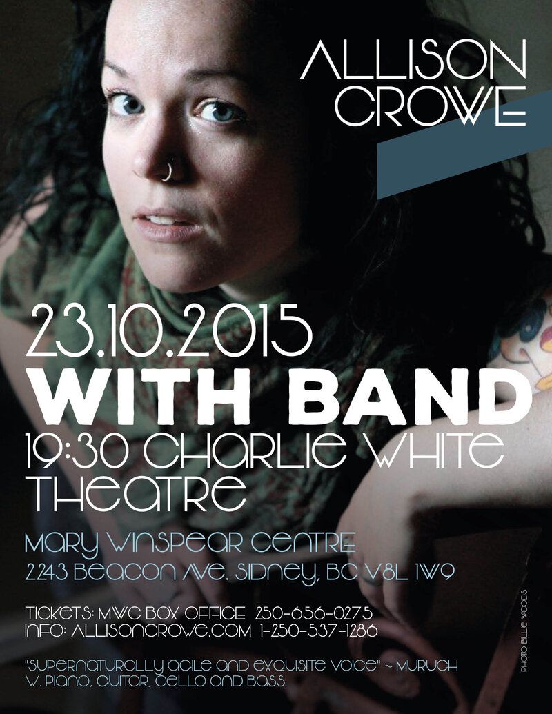 Allison Crowe @ Mary Winspear Centre Oct 23 2015 - May 13th @ Mary Winspear Centre