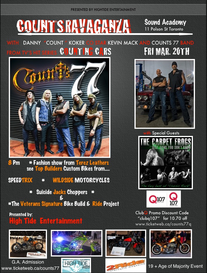 COUNTSTRAVAGANZA! With “Danny ‘Count’ Koker from ‘Counting Cars’ and his band: Counts 77, The Carpet Frogs, Goddo @ Sound Academy - Mar 20, 2015