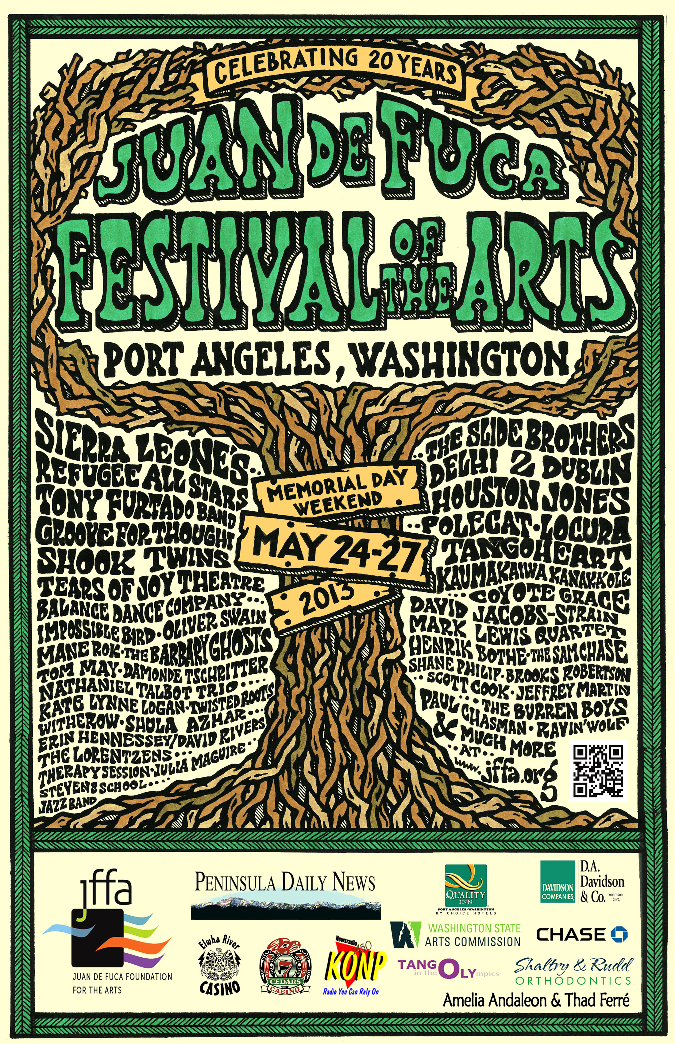 The Jaun De Fuca Festival of the Arts: The Sierra Leone's, Slide Brothers, Delhi 2 Dublin, Refugee Allstars, Houston Jones, Tony Furtado Band @ Downtown Port Angeles Dec 31 1969 - May 6th @ Downtown Port Angeles