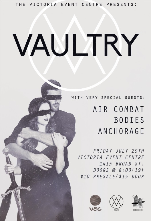 Vaultry, Air Combat, Bodies, Anchorage @ Victoria Event Centre Jul 29 2016 - May 7th @ Victoria Event Centre