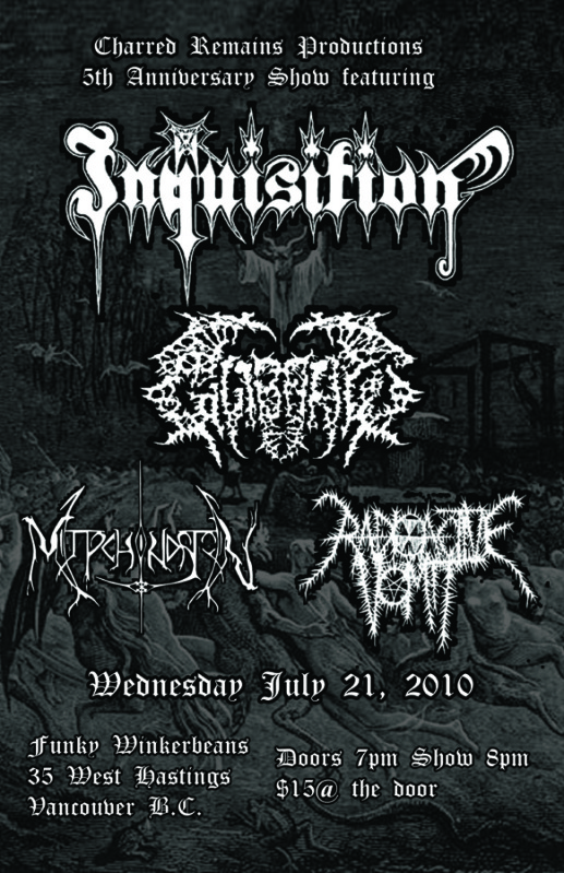 Inquisition, Gyibaaw, Mitochondrion, Radioactive Vomit @ Funky Winker Beans - Jul 21, 2010