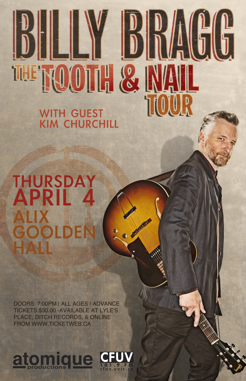 Billy Bragg, Kim Churchill @ Alix Goolden Performance Hall - Apr 04, 2013