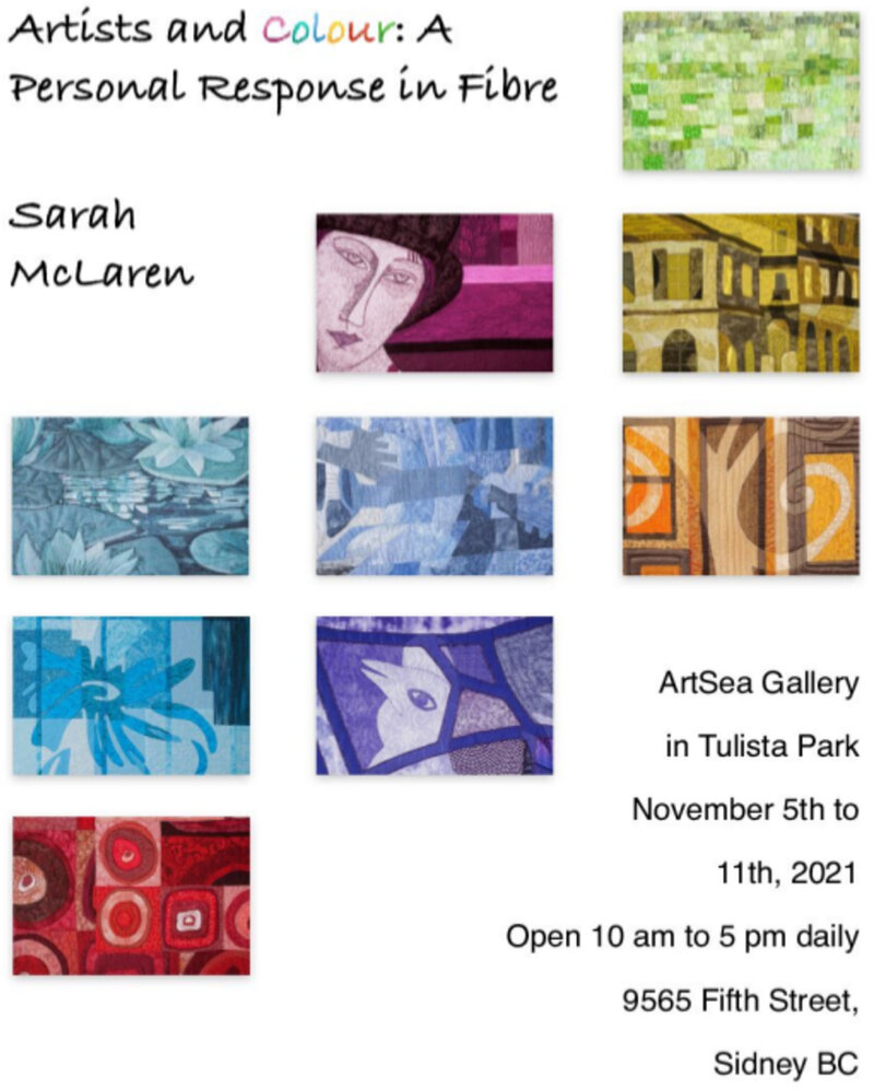 Artists and Colour: A Personal Response in Fibre - Jun 14th @ ArtSea Gallery