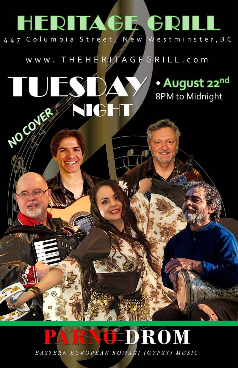 Eastern European Romani (Gypsy) Music: Parno Drom @ The Heritage Grill - Aug 22, 2017