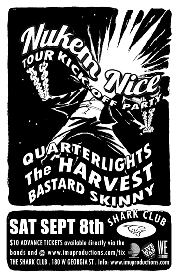 NUKEM NICE Tour Kick-Off Party w/ special guests: NUKEM NICE , Quarterlights, The Harvest, Bastard Skinny @ Shark Club Sep 8 2012 - May 6th @ Shark Club