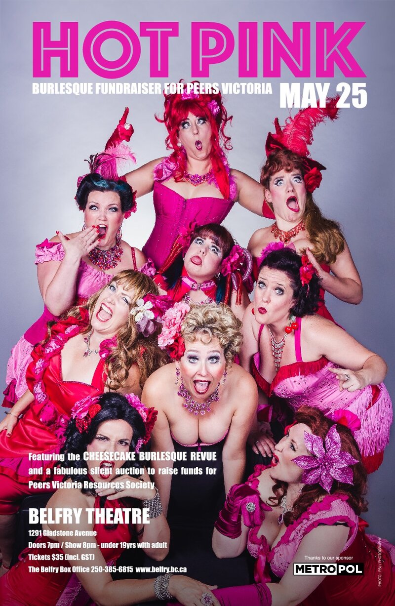 HOT PINK! Burlesque Fundraiser for Peers Victoria: Cheesecake Burlesque Revue @ Belfry Theatre May 25 2019 - May 13th @ Belfry Theatre
