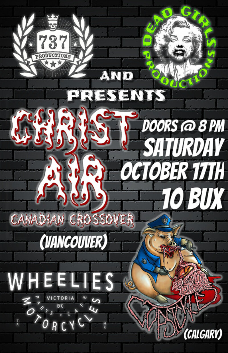 Christ Air, COPSICKLE @ Wheelies Motorcyles Oct 17 2015 - May 8th @ Wheelies Motorcyles