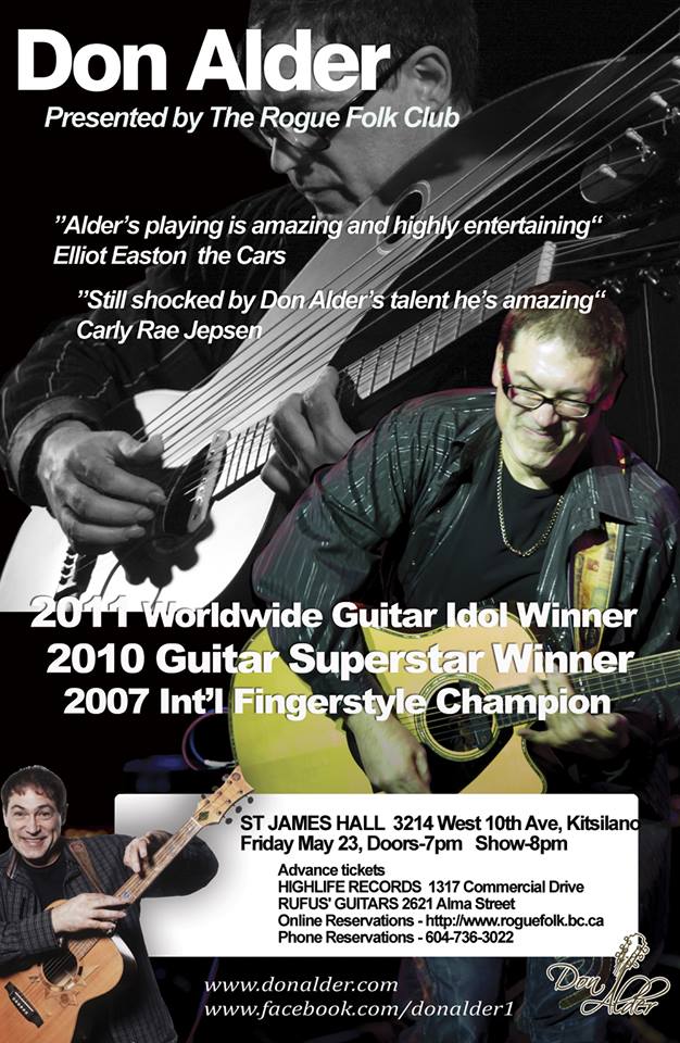 "Unusual Guitars" Concert: Don Alder @ St. James Community Hall May 23 2014 - Jun 7th @ St. James Community Hall