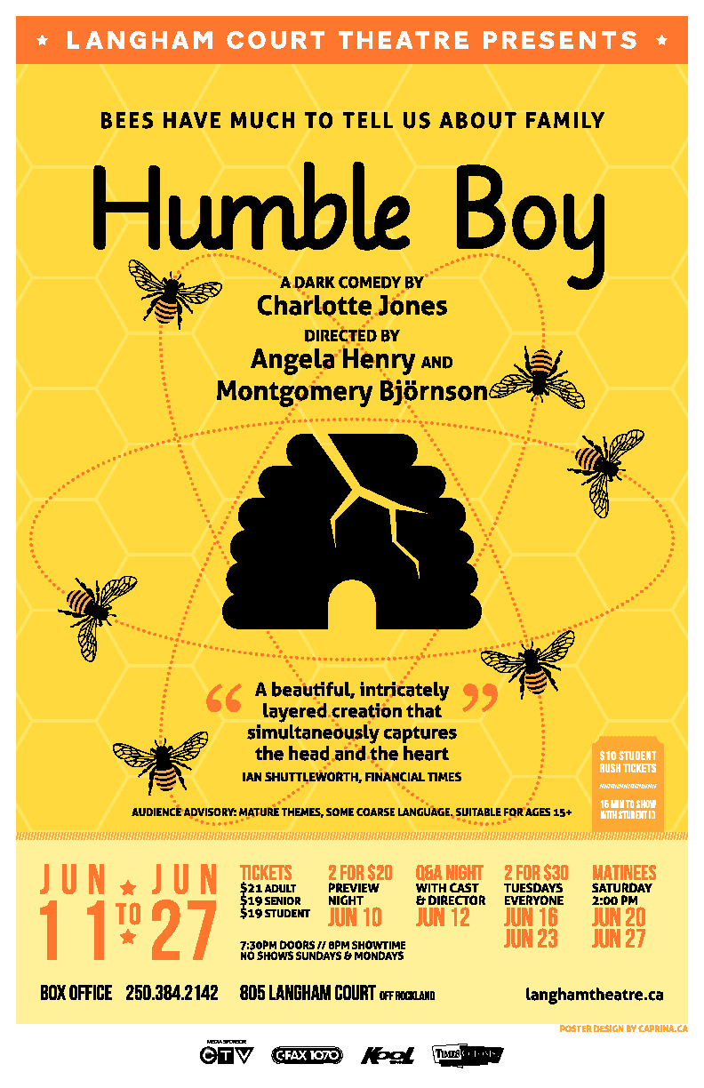 HUMBLE BOY A Dark Comedy by Charlotte Jones, Directed by Angela Henry and Montgomery Bj&ouml;rnson @ Langham Court Theatre Jun 10 2015 - Jun 8th @ Langham Court Theatre