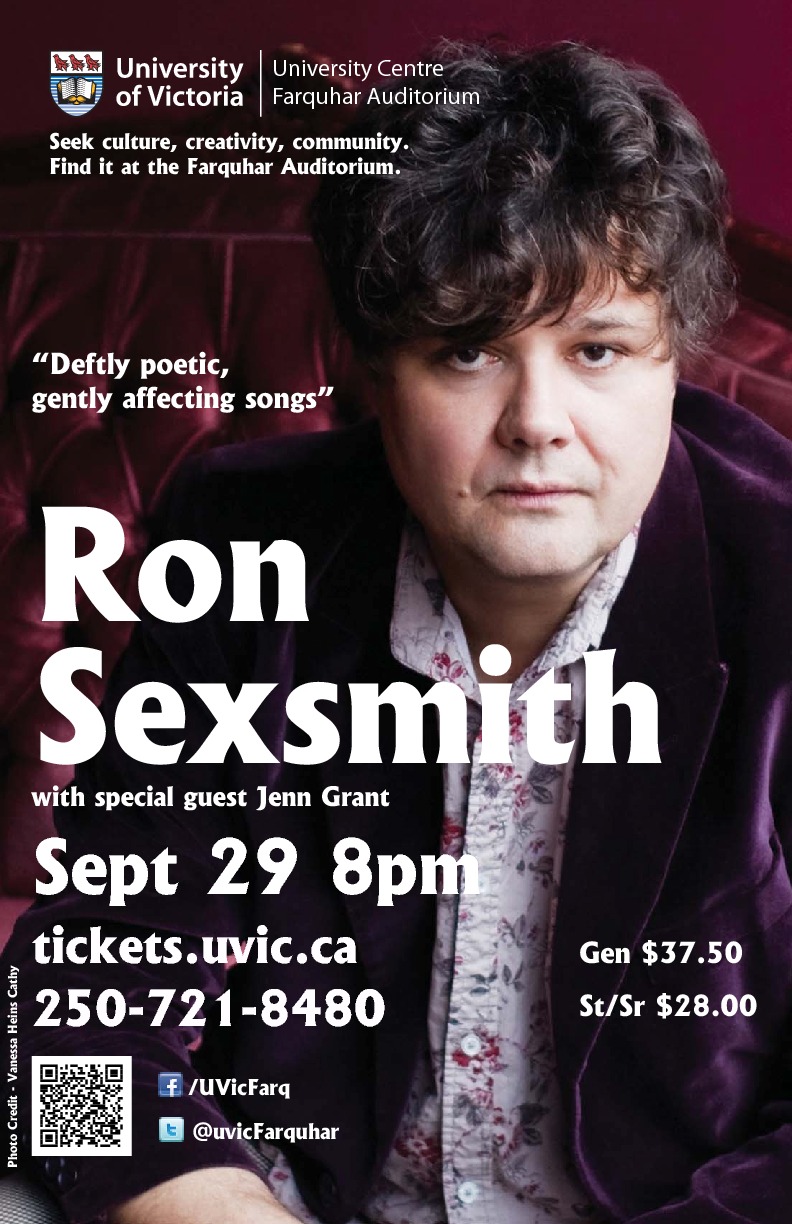 Ron Sexsmith, Jenn Grant @ The Farquhar at UVic Sep 29 2013 - Apr 30th @ The Farquhar at UVic