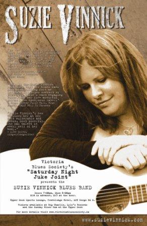 Saturday Night Juke Joint: Suzie Vinnick Band @ Upper Deck (in the Gorge Travelodge) May 4 2013 - May 14th @ Upper Deck (in the Gorge Travelodge)