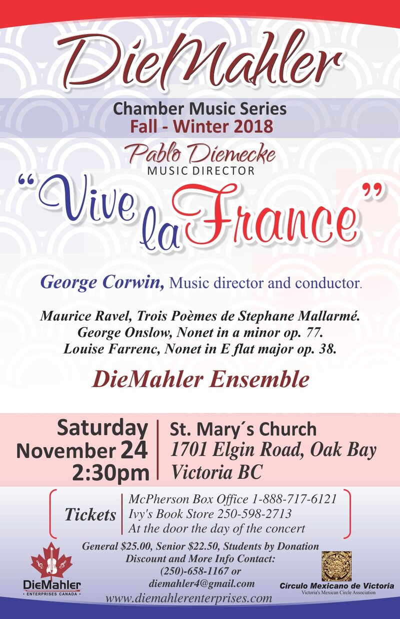DieMahler Chamber Music Series: George Corwin, guest conductor, DieMahler  Ensemble @ St. Mary's Anglican Church Nov 24 2018 - May 7th @ St. Mary's Anglican Church