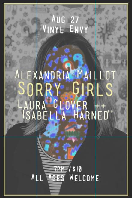 Laura Glover, Isabella Harned, Alexandria Maillot, Sorry Girls @ Vinyl Envy Aug 27 2017 - Jun 4th @ Vinyl Envy
