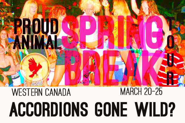 Accordions Gone Wild? Proud Animal Spring Break Tour Launch!: Proud Animal @ Falconetti's East Side Grill Mar 17 2013 - May 6th @ Falconetti's East Side Grill