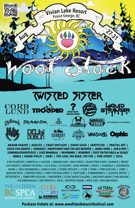 Jon and Roy, Current Swell, Corb Lund And The Hurtin' Albertans, Five Alarm Funk @ Woof Stock Aug 29 2015 - May 6th @ Woof Stock