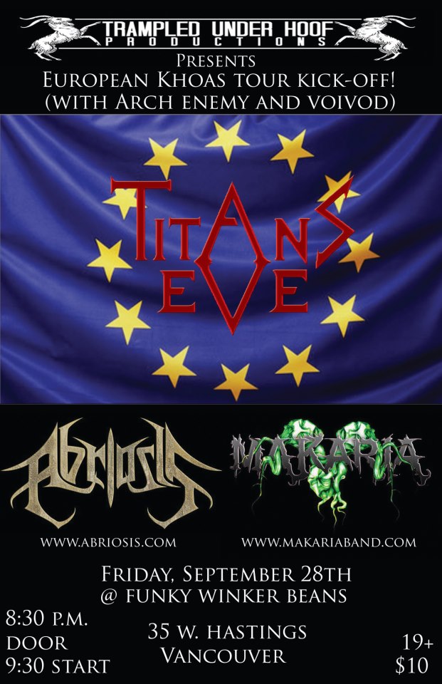 Titans Eve, Abriosis, Makaria @ Funky Winker Beans Sep 28 2012 - May 6th @ Funky Winker Beans