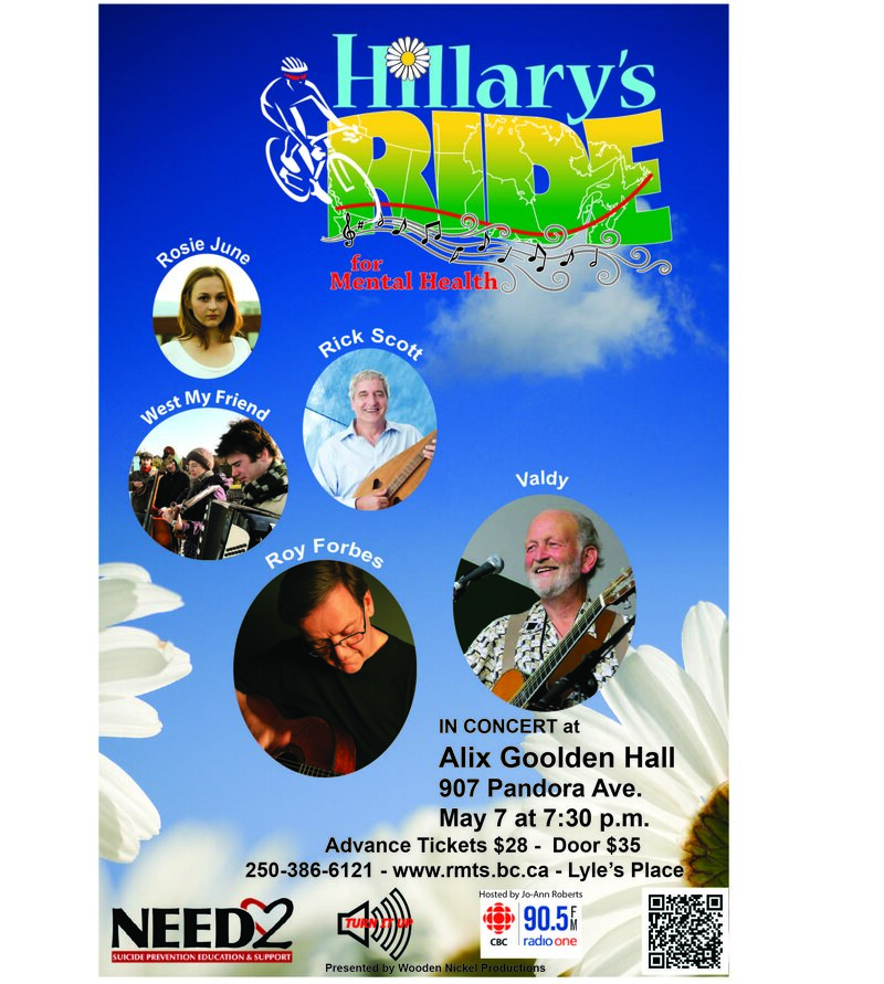 Turn It Up for Hillary's Ride: Valdy, Roy Forbes, Rick Scott, West My Friend, Rosie June, Bill Werthmann @ Alix Goolden Performance Hall May 7 2013 - Apr 30th @ Alix Goolden Performance Hall