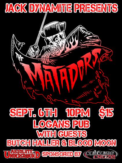 The Matadors, Shakedown, Crashing Into Things @ Logan's Pub Sep 6 2014 - May 9th @ Logan's Pub