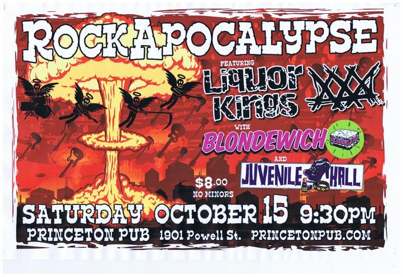 Liquor Kings, Blondewich, Juvenile Hall @ Princeton Pub Oct 15 2011 - May 12th @ Princeton Pub