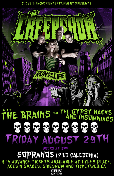 The Creepshow, The Brains, Gypsy Hacks & Insomniacs @ Soprano's Aug 29 2008 - May 7th @ Soprano's