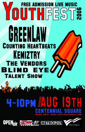 Youthfest!: Greenlaw, Counting Heartbeats, KEMIZTRY, The Vendors, Blind Eye, Talent Show @ Centennial Square Jul 19 2006 - May 6th @ Centennial Square