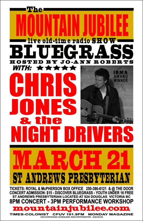 BLUEGRASS: Chris Jones & the Night Drivers @ St. Andrews Presbyterian Church - Mar 21, 2009