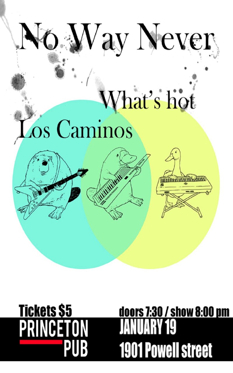 What's Hot, Los Caminos,  No way never @ Princeton Pub Jan 19 2013 - Jun 21st @ Princeton Pub