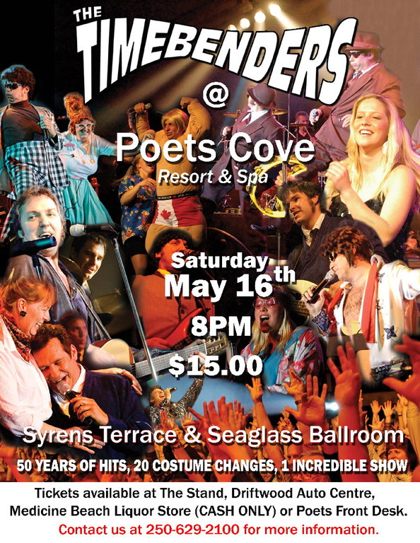 the Timebenders, Syren's Terrace, Seaglass Ballroom @ Poets Cove Resort on Pender Island May 18 2009 - May 6th @ Poets Cove Resort on Pender Island