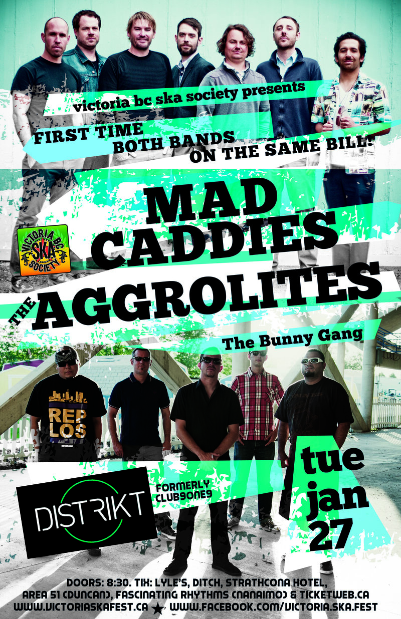 MAD CADDIES & THE AGGROLITES MEGA SHOW: Mad Caddies, THE AGGROLITES, The Bunny Gang @ Distrikt Jan 27 2015 - May 6th @ Distrikt