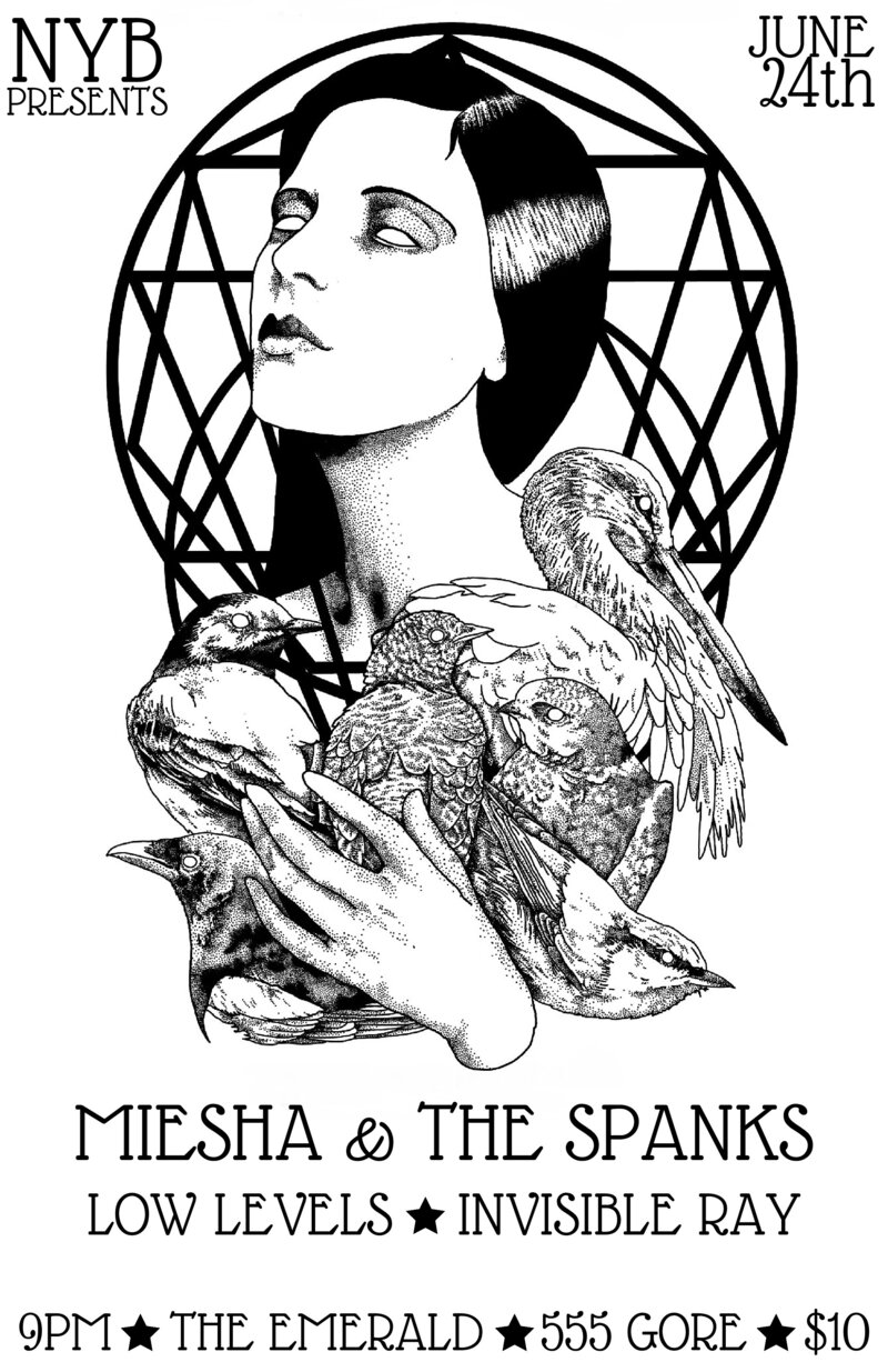Miesha & The Spanks, Low Levels, Invisible Ray @ The Emerald Jun 24 2016 - May 7th @ The Emerald