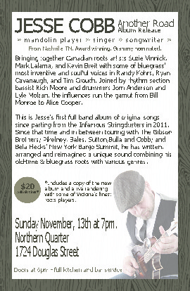 Another Road Album Launch: Jesse Cobb, Richard Moody, Alex MacCuaig, Matthew Pease @ Northern Quarter Nov 13 2016 - May 6th @ Northern Quarter