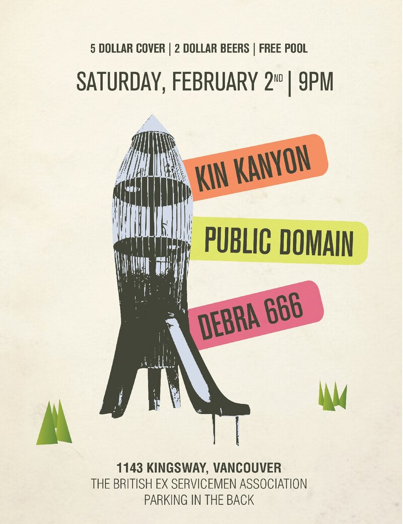 Party Rock 'n Roll at the British Legion featuring: Public Domain, Kin Kanyon, Debra 666 @ British Ex-Servicemen Association Feb 2 2013 - May 6th @ British Ex-Servicemen Association