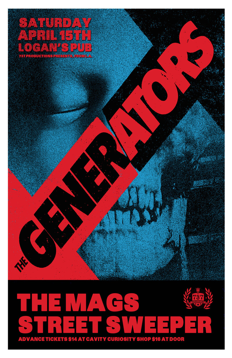 The Generators, the MAGS, Street Sweeper @ Logan's Pub Apr 15 2017 - May 7th @ Logan's Pub
