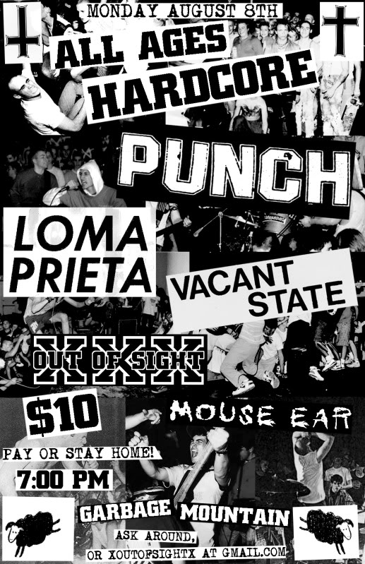 Punch, Loma Prieta, Vacant State, Damages, Out of Sight @ garbage mountain - Aug 08, 2011