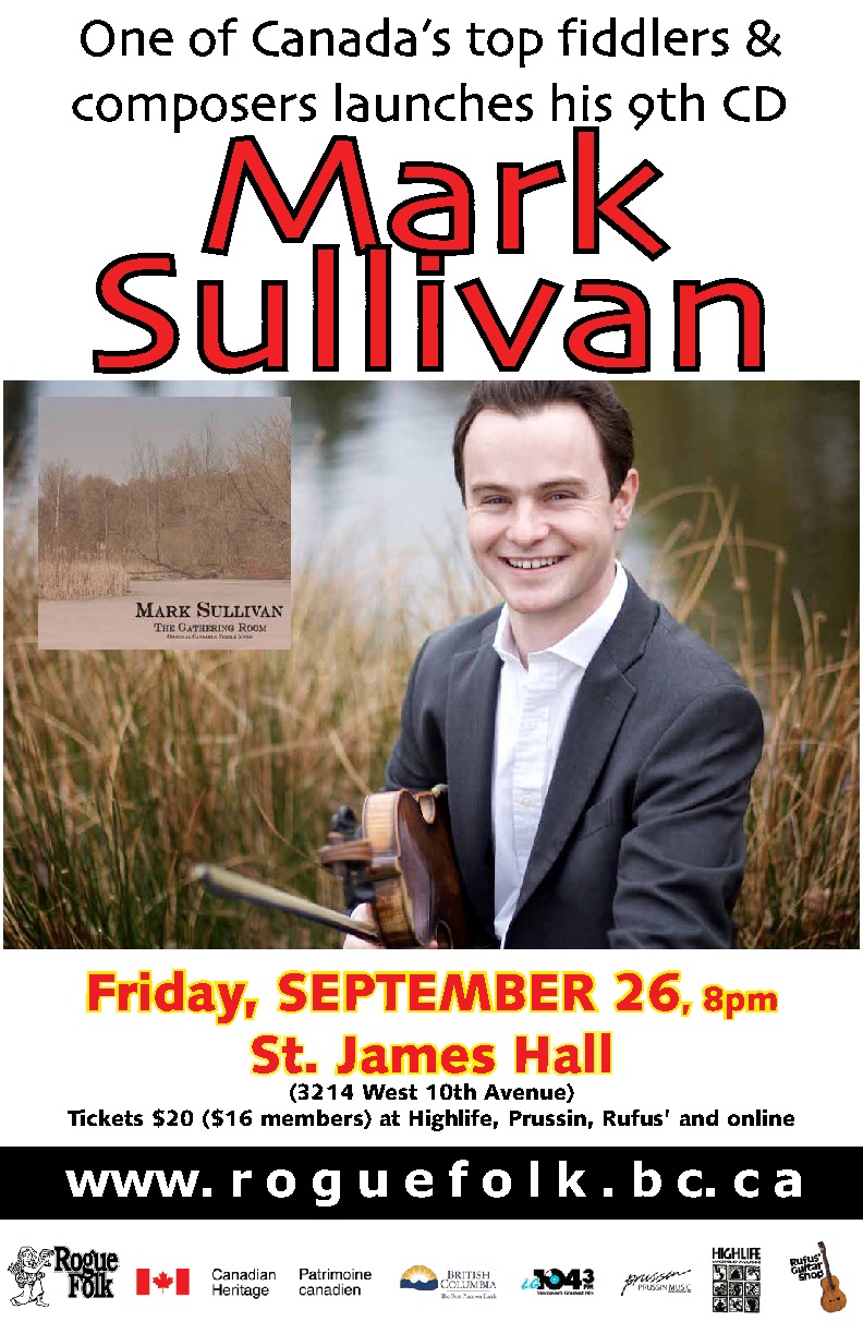 Mark Sullivan & Band, Kierah Raymond @ St. James Community Hall - Sep 26, 2014