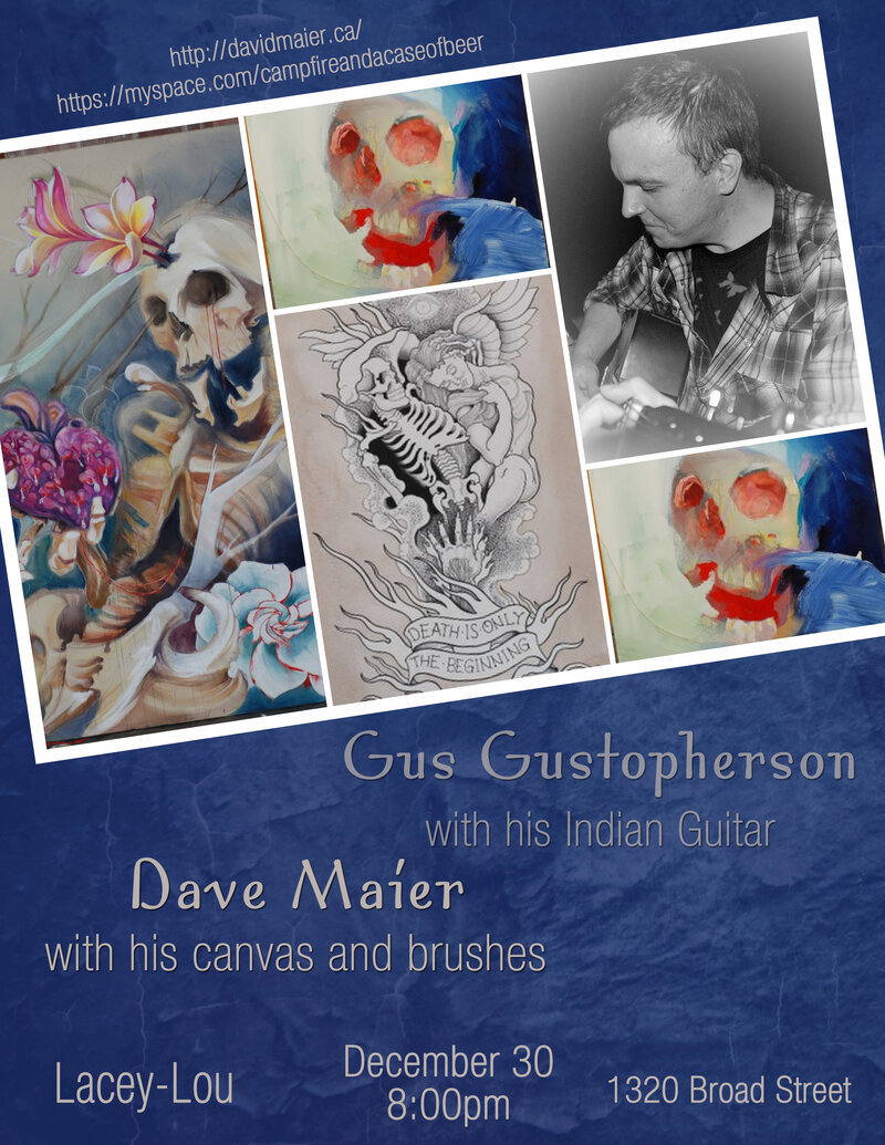 Live Painting; Live Music: Gus Gustopherson @ Lacey-Lou Tapas Lounge Dec 30 2014 - Jun 4th @ Lacey-Lou Tapas Lounge