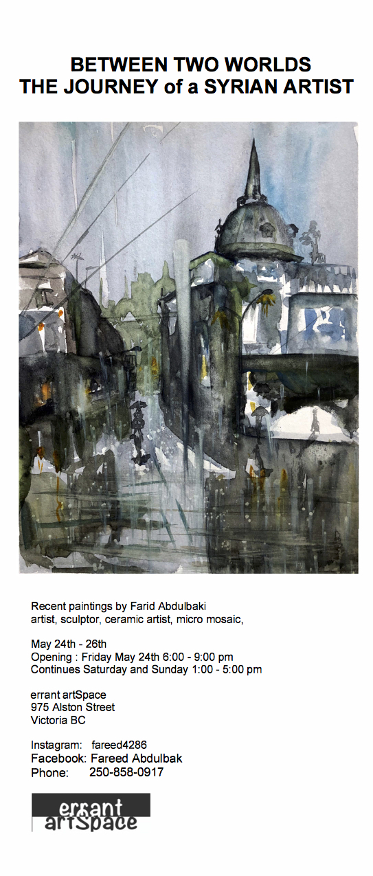 Between Two Worlds: The Journey of a Syrian Artist.: Farid Abdulbaki @ Errant ArtSpace - May 24, 2019