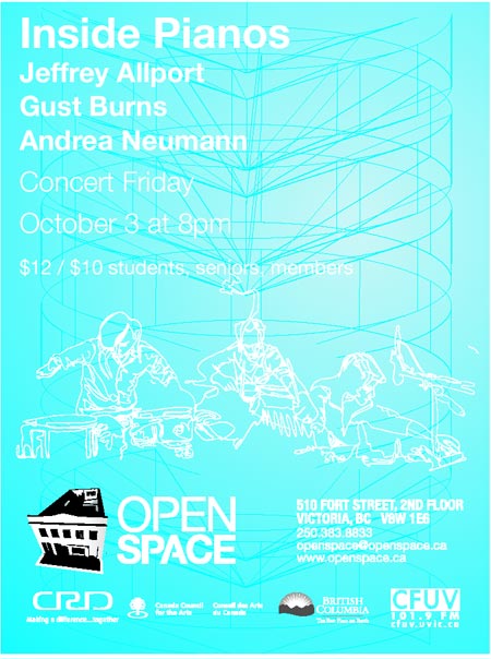 Inside Pianos: Jeffrey Allport (Vancouver); Gust Burns (Seattle); Andrea Neumann (Berlin) @ Open Space - Oct 03, 2008