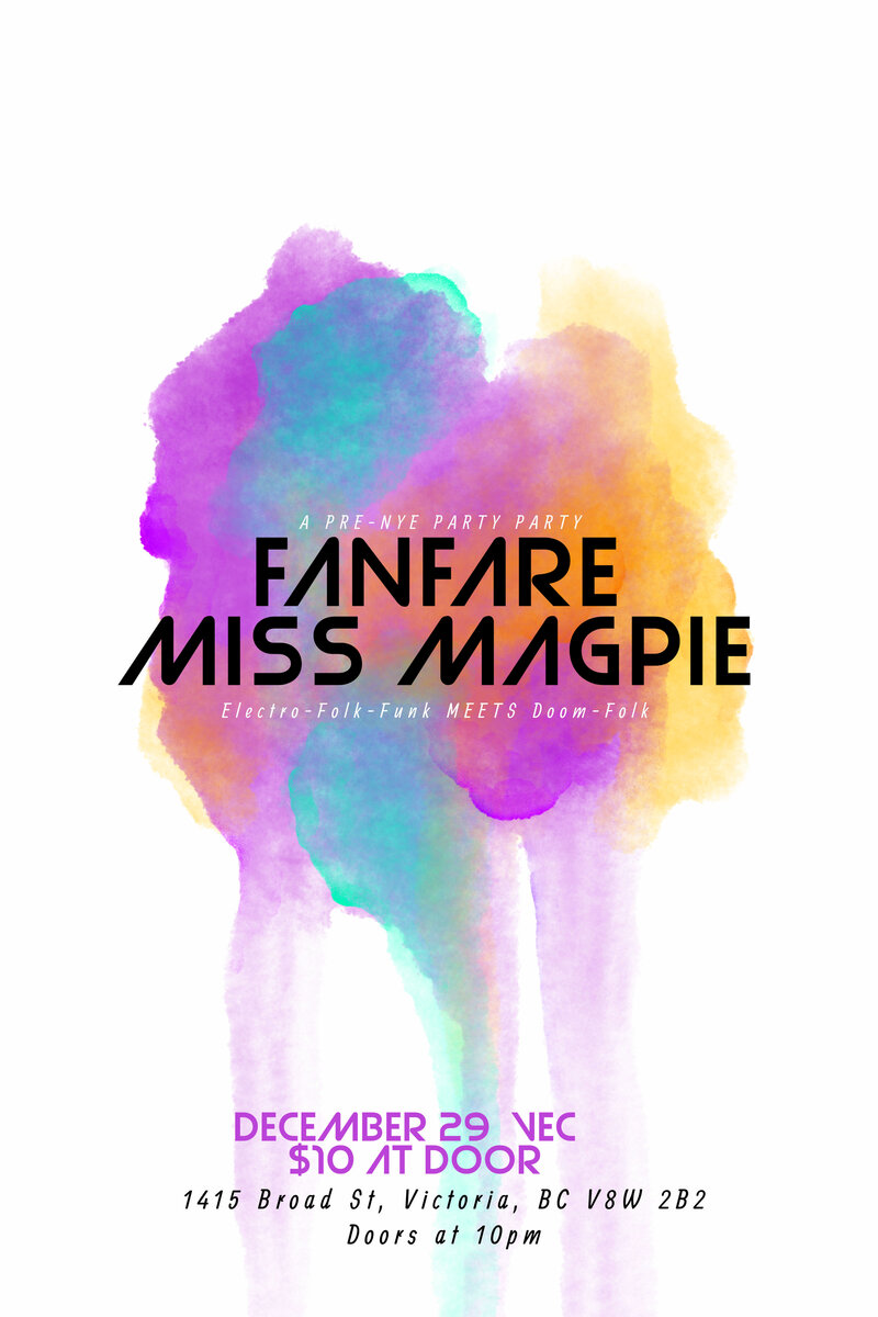 Fanfare feat. Miss Magpie - A Birthday & Pre-NYE party PARTY: Fanfare, Miss Magpie @ Victoria Event Centre Dec 29 2018 - Jun 4th @ Victoria Event Centre
