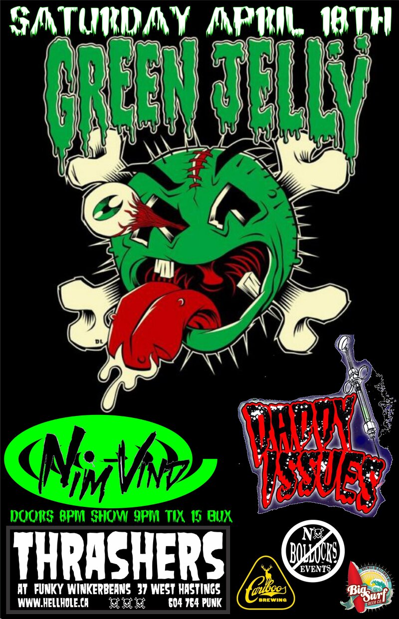 INSANITY RETURNS IN THE FORM OF A GIANT PUPPET SHOW!~~: Green Jelly, Nim Vind, Daddy Issues @ Funky Winker Beans Apr 18 2015 - May 16th @ Funky Winker Beans
