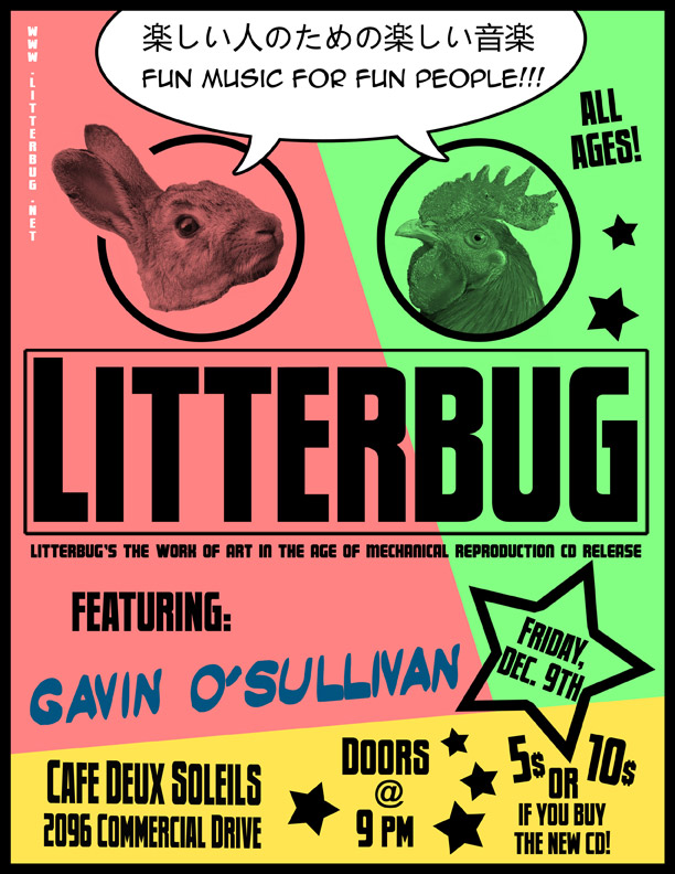 Fun Music for Fun People: litterbug, Gavin O'Sullivan @ Cafe deux Soleils Dec 9 2016 - May 6th @ Cafe deux Soleils