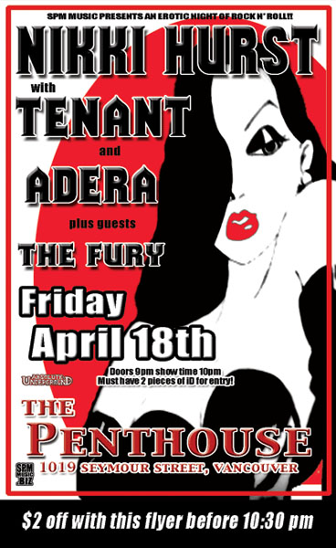 Nikki Hurst, Tenant, ADERA, The Fury @ The Penthouse Apr 18 2008 - May 8th @ The Penthouse
