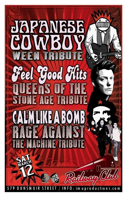 Japanese Cowboy, Feel Good Hits, Calm Like A Bomb @ Railway Club Mar 12 2016 - May 5th @ Railway Club