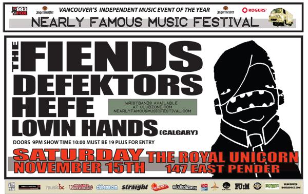 The Fiends, Defektors, Hefe, The Lovin' Hands @ Royal Unicorn Cabaret - Nov 15, 2008